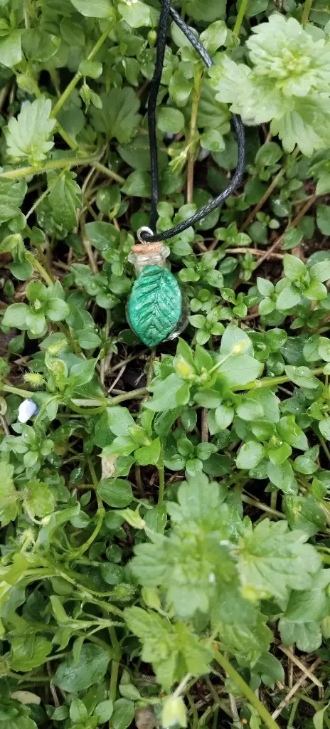 🔮 Botellita de Protección de Bruja – La Sabiduría Protectora de la Hoja 🍃Llavero