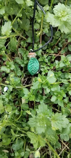 🔮 Botellita de Protección de Bruja – La Sabiduría Protectora de la Hoja 🍃Llavero